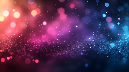 Poster - Mesmerizing abstract backdrop with a stunning display of shimmering stardust glowing particles and luminous cosmic elements in a captivating array of vibrant iridescent colors  This enchanting