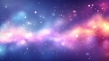 Poster - Mesmerizing Cosmic Landscape Ethereal Swirling Galaxy in Deep Space  Captivating image showcasing the beauty and wonder of a vibrant glowing galaxy set against the vast expanse of the universe