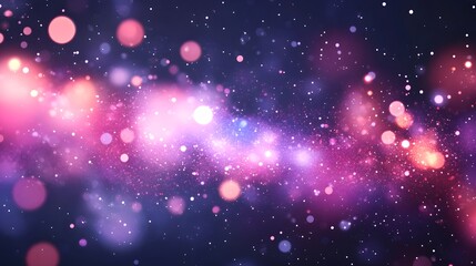 Poster - Mesmerizing Cosmic Landscape of Glowing Nebula and Shimmering Stars in the Mysterious Universe  Vibrant colors swirling gases and dazzling lights create a captivating and otherworldly scene