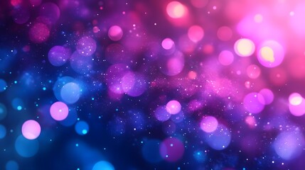 Leinwandbilder - Mesmerizing galaxy of cosmic glitters and vibrant bokeh lights forming a dreamlike celestial vision with shimmering iridescent and luminous elements creating a captivating ethereal