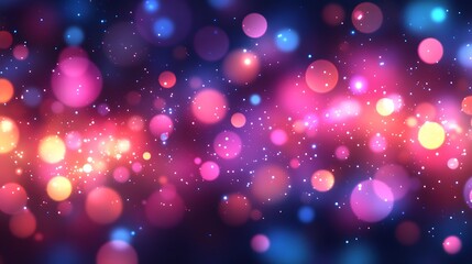 Leinwandbilder - Mesmerizing Glittering Bokeh Lights in Vibrant Celestial Atmosphere  Dazzling abstract background with twinkling stars glowing particles and shimmering energy effects  Ideal for premium design