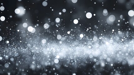 Aufkleber - Mesmerizing snowy backdrop with blurry glittering snowflakes gently falling against a dark atmospheric background creating a magical ethereal winter wonderland scene