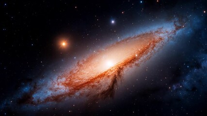 Poster - Stunning cosmic galaxy with swirling arms of stars and vibrant colors, revealing celestial beauty of universe and its mysteries.