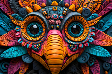 Vibrant Bird Mask: Art, Culture, Design