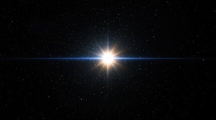 Aufkleber - Bright star shining in the dark sky with lens flare