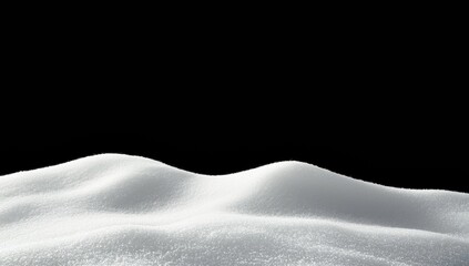 Poster - Sparkling snowdrift texture on black background with copy space