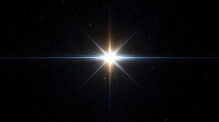 Poster - Bright star shining in the dark space with lens flare