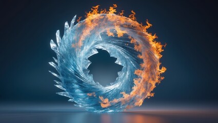 Poster - dynamic display of swirling fire and ice elements creating a mesmerizing visual effect