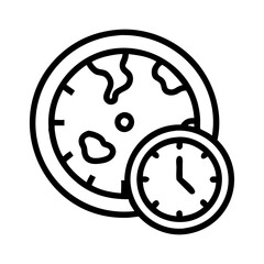 Poster - World Clock Icon with time and globe design