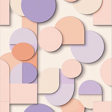 Minimalist geometric background in light blush and lavender