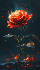 Poster - Burning Rose