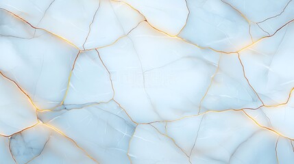 Poster - A beautiful abstract design featuring blue and white marble textures, enhanced with delicate golden lines. Perfect for backgrounds, wallpapers, and elegant design projects.
