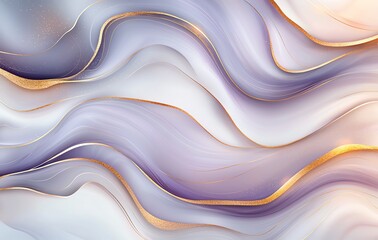 Poster - A captivating abstract background featuring smooth waves of pastel colors with delicate gold accents, creating a sense of fluidity and elegance perfect for modern designs.