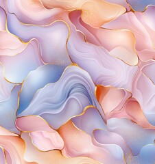 Poster - A captivating abstract background featuring soft pastel colors flowing elegantly with layers and swirls. Ideal for use in design projects, stationery, and creative artwork.