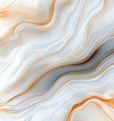 Poster - A captivating abstract texture showcasing smooth, flowing lines in soft tones of white, gray, and warm gold