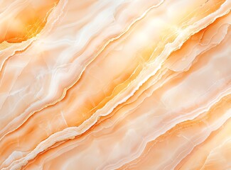 Poster - A close-up view of stunning layered onyx stone with beautiful orange and white patterns, showcasing its natural elegance and unique textures for creative design projects.