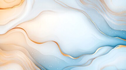 Poster - A mesmerizing blend of soft blue and warm orange tones create an abstract fluid art background. This design evokes tranquility and creativity, ideal for various artistic projects.