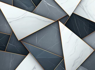 Poster - A modern and abstract background featuring geometric shapes in contrasting shades of gray and white with elegant lines. Perfect for branding, design projects, or digital art.