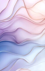 Poster - A serene abstract background featuring flowing pastel waves in shades of purple and blue. This artwork evokes a sense of calmness and tranquility, perfect for creative projects.