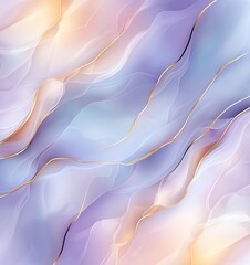 Poster - A serene abstract background featuring soft flowing waves in pastel hues of purple, gold, and blue, creating a calming and ethereal atmosphere perfect for various design projects.