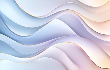 Poster - A smooth, flowing abstract background design featuring soft waves in pastel colors. Ideal for use in modern digital artwork, presentations, or creative projects.