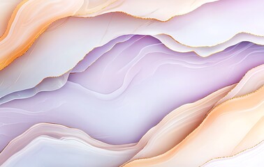 Poster - A stunning abstract artwork featuring flowing layers of soft peach and lavender hues, creating a tranquil and modern design