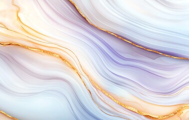 Poster - A stunning abstract background featuring smooth, flowing lines that blend soft pastel hues with touches of gold