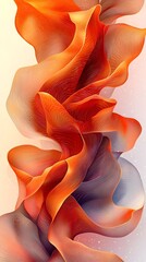 Poster - An abstract composition featuring flowing waves of orange and blue hues, creating a sense of movement and depth. The silky textures evoke a feeling of elegance and fluidity.