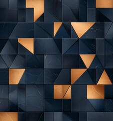 Poster - A visually striking abstract design featuring a combination of dark and bronze geometric shapes. Ideal for backgrounds, digital art, and modern design projects.