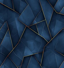 Poster - Abstract geometric pattern featuring sharp angles and deep blue hues. Perfect for backgrounds, textures, or website designs, adding a modern and artistic touch to any project.