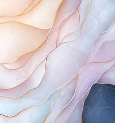 Poster - An abstract composition of flowing layers featuring soft hues and delicate lines, evoking a serene and harmonious atmosphere, perfect for backgrounds and digital designs.