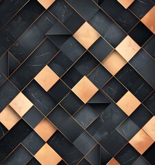Poster - An abstract design featuring a textured pattern of black and gold blocks, creating a sophisticated and modern aesthetic suitable for various creative projects.