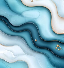Poster - An abstract design featuring flowing lines and curves in shades of blue and white, creating a serene and modern look. Ideal for backgrounds or creative projects.