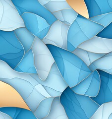 Poster - An abstract design featuring layered shades of blue and gentle curves, creating a fluid and dynamic pattern. Ideal for backgrounds, websites, or modern art projects.