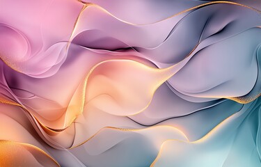 Poster - An artistic blend of soft colors flowing harmoniously, creating a mesmerizing abstract background. Ideal for creative projects, digital designs, and modern artwork inspirations.