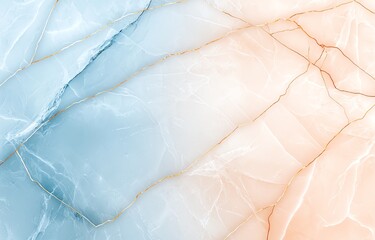 Poster - An elegant marble texture featuring soft blue and coral hues. This abstract background adds a touch of sophistication and can be used in various design applications.