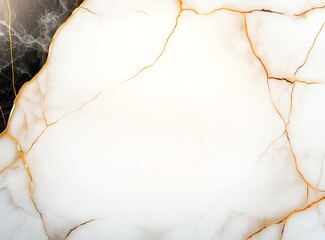 Poster - Elegant marble texture featuring a mix of black and white with golden veining