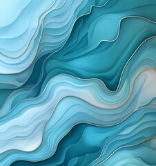 Poster - abstract design features flowing waves of blue and white shades, creating a serene and dynamic visual that is perfect for backgrounds and modern art projects.