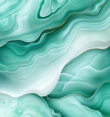 Poster - This abstract design features flowing waves of teal and white, creating a calming and harmonious visual experience. Perfect for backgrounds, wallpapers, or artistic projects.