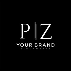 Naklejka na meble PZ letter monogram logo with bussines style dsign