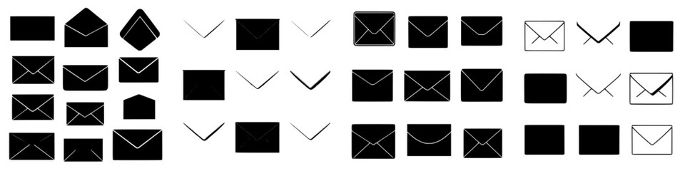 Poster - Multiple styles of envelopes arranged in a structured pattern for design inspiration and creative projects