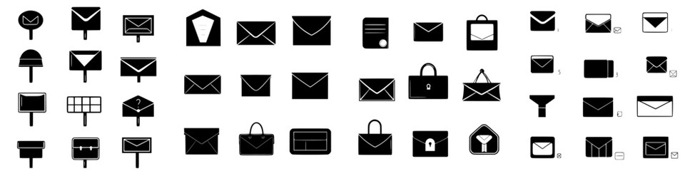 Poster - Variety of black and white envelope designs suitable for digital or print use in various contexts