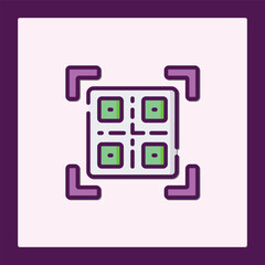 Poster - Stylized QR Code Icon with Scan Indicators