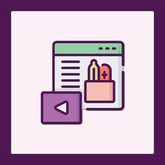 Poster - Online Advertising Icon: Video Marketing and Product Promotion
