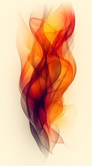 Poster - A captivating abstract design featuring flowing waves of warm hues, blending shades of orange, red, and yellow, evoking a sense of energy and movement.