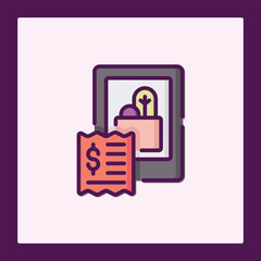 Poster - Digital Checkout Icon: Receipt and Online Purchase