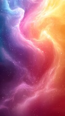 Wall Mural - A vibrant cosmic swirl of colors blending seamlessly, featuring shades of pink, purple, and orange against a shimmering starry backdrop, creating a mesmerizing galactic scene.