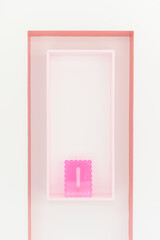 Leinwandbilder - minimalist wall art piece featuring pink frame and decorative element. design emphasizes simplicity and modern aesthetics