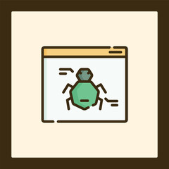 Aufkleber - Stylized Bug Icon in Webpage Interface Graphic