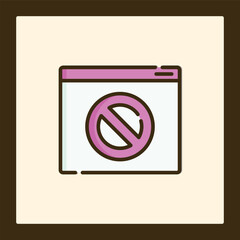 Poster - Website Ban Icon: Prohibited Access Symbol